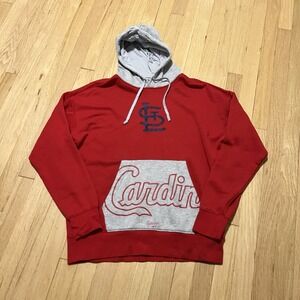 St. Louis Cardinals Nike Sweater Mens Medium Red Gray‎ Script Logo Hoodie